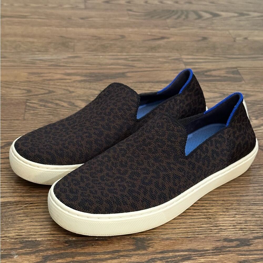 ROTHY'S 'The Sneaker' Cheetah Camo Print Knit Slip On Flats Size 7.5